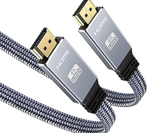 1M Cavo HDMI 4K, Snowkids 4K60HZ Cavo piatto HDMI ad alta velocità Supporto 18 Gbps 3D 2160P HDCP 2.2 ARC Compatibile con gli ultimi standard FLG, PS4 / PS3 / PC - Grigio