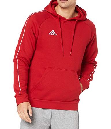 Adidas Core 18 HDE, Felpa con Cappuccio Uomo, Rosso (Power Red/White), L