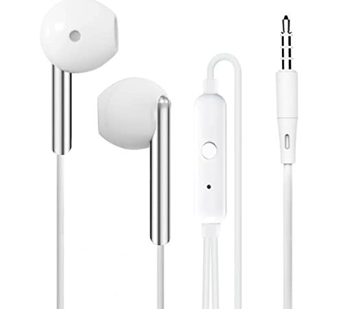 Auricolari, Auricolari con Filo,cuffie con filo con microfono e controllo del volume, cuffie in-ear stereo leggere con cancellazione del rumore, compatibili condispositivi con jack da 3,5 mm