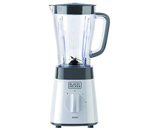 BLACK+DECKER BXJB500E Frullatore con caraffa, 1,5 lt. in plastica,colore Bianco