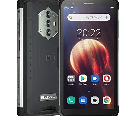 Blackview BV6600 (2022), 5,7" Android 10 4G Smartphone, 8580 mAh Akku, 4 GB RAM 64 GB ROM, 16 MP + 8 MP Kamera, IP68 Robusto Cellulare Rresistente， NFC Dual SIM GPS FM Nero