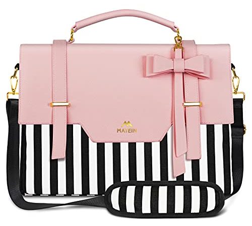 Borsa Porta PC Donna, Borsa Lavoro Cartella Borse per 15.6 Pollici Computer PC Portatile, Grande Borsa Messenger Portadocumenti Borsa Tracolla Ventiquattrore per Ufficio Università Scuola, Rosa