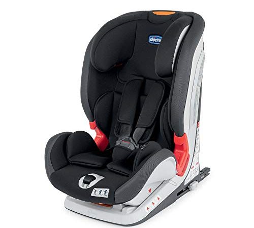 Chicco Youniverse Fix Seggiolino Auto 9-36 kg Reclinabile ISOFIX, Gruppo 1/2 / 3 per Bambini da 1 a 12 Anni, Facile da Installare, con Protezione Laterale e Poggiatesta Regolabile - Nero