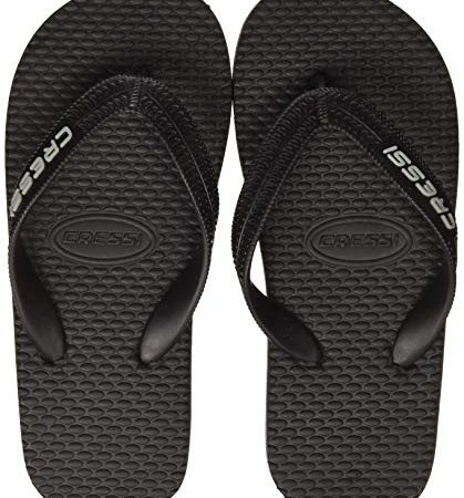 Cressi Beach Flip Flops, Ciabatte Infradito per Spiaggia e Piscina Unisex, Nero, 41/42