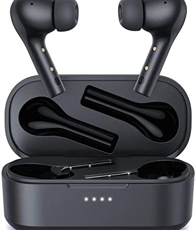 Cuffie Bluetooth, Auricolari Bluetooth 5.1 Bassi Potenziati, Cuffie Wireless Con Microfono, Wireless Cuffie Senza Fili IPX6 Impermeabili, Cuffiette Bluetooth Touch Control per iPhone Android, nero