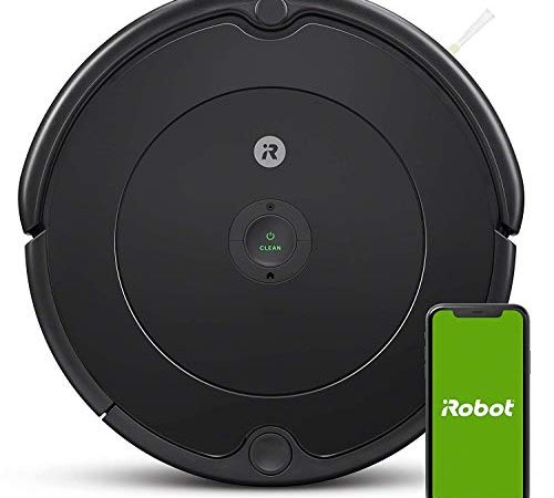 iRobot Roomba 692 Robot Aspirapolvere con Connessione Wi-Fi, Adatto a Pavimenti e Tappeti, Sistema di Pulizia ad Alte Prestazioni con Dirt Detect, Smart Home e Controllo con App, Grigio Scuro