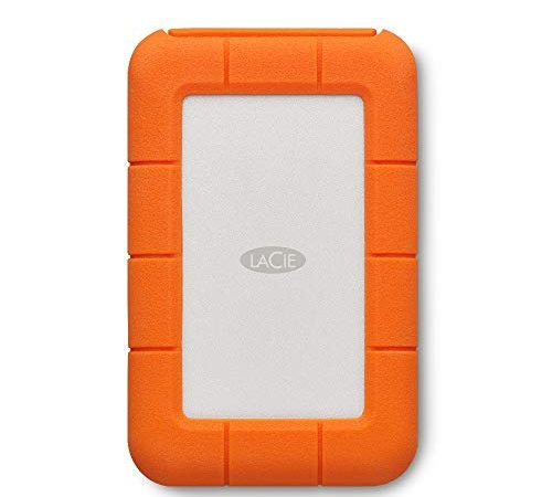 LaCie Rugged USB-C, 2 TB, Hard Disk Esterno Portatile, incl. USB-C senza cavo USB-A, Unità Shuttle Resistente a Cadute, per Mac, PC Desktop, 2 anni Rescue Services (STFR2000800)