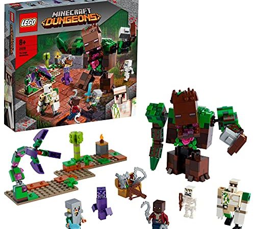 LEGO Minecraft L'Abominio della Giungla, Giocattoli Action Figure per Bambini con i Personaggi di Minecraft Dungeons, 21176