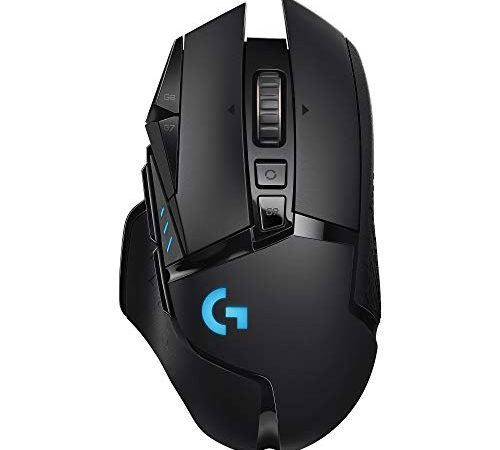 Logitech G502 LIGHTSPEED Mouse Gaming Wireless, Sensore HERO 25K, 25.600 DPI, RGB, Design Leggero, 11 Pulsanti Programmabili, Batteria Lunga Durata, POWERPLAY-compatibile, Nero