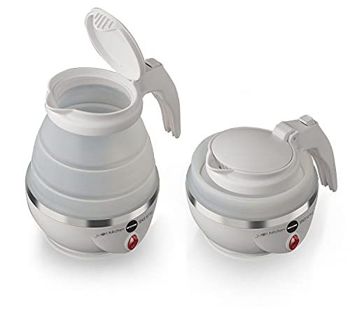 MACOM Just Kitchen 862 Space Kettle Bollitore Elettrico Pieghevole Salvaspazio da Viaggio, 220 - 240 V, Bianco