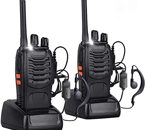 Nestling 2pz Walkie Talkie,88E Lunga Distanza 16 Canali Due-Via Radio - FM Ricetrasmettitore Handheld con LED Luce Auricolare ed Auricolari Originali