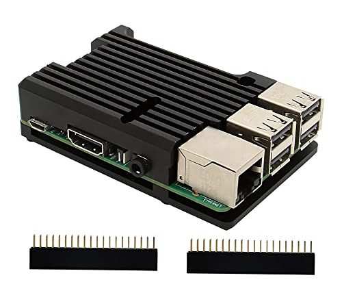 Raspberry Pi 3 B + involucro in alluminio armatura case con dissipazione di calore, cassa in metallo/involucro con dissipatore pilastro per Raspberry Pi 3 Model B Plus/3B