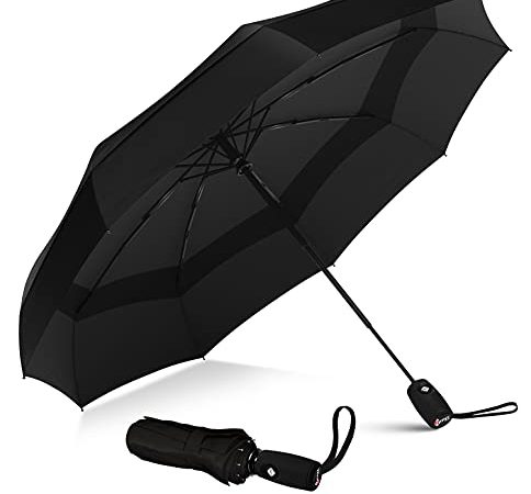 Repel Umbrella Ombrello antivento pieghevole - Ombrello portatile antivento compatto, automatico e durevole - Ombrello piccolo resistente al vento - Uomo e donna