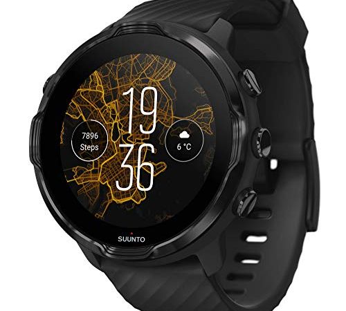 Suunto 7 Versatile Smartwatch con molte funzionalità e Wear OS by Google, Nero