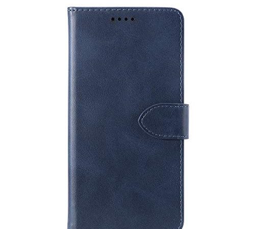 Zhouzl Cabina telefonica Custodia in Pelle a Vibrazione Orizzontale in Pelle di Vitello for Meizu 15, con Porta e Porta Carte e Portafogli (Giallo) Cabina telefonica (Colore : Blue)