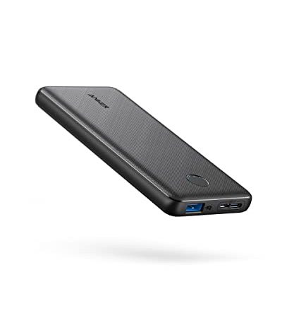 Anker PowerCore Slim 10000 - Power bank ultra sottile, batteria esterna compatta da 10000 mAh, tecnologia di ricarica Power IQ ad alta velocità e VoltageBoost, per iPhone, Samsung Galaxy e altri