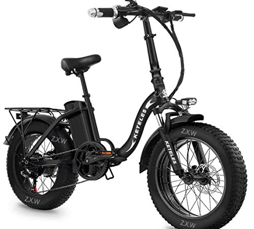 Bicicletta Elettrica Pieghevole, E-bike City Bike con Batteria Rimovibile da 48 V 18Ah, 20 x 4,0 Pollici Fat Tire, Shimano a 7 marce, Bici Elettrica per Adulto Uomo e Donna …