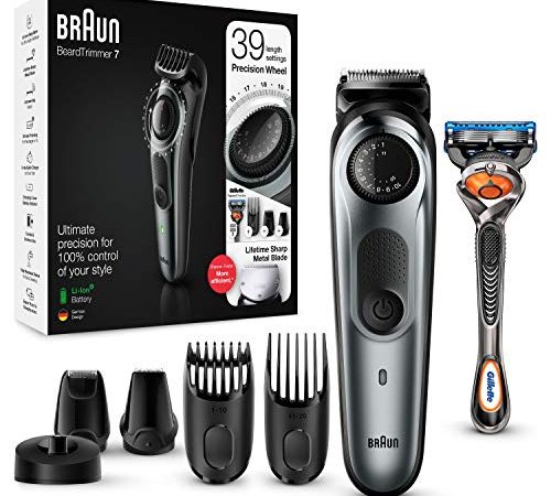 Braun Regolabarba Tagliacapelli Uomo, Rasoio Incluso, Rifinitore Barba, Accessori inclusi, 85% di Plastica in Meno, Idea Regalo, BT7240 Nero