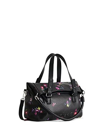 Desigual Bols_Little BIA Loverty 2, Borsa a Mano Donna, Nero, Taglia Unica