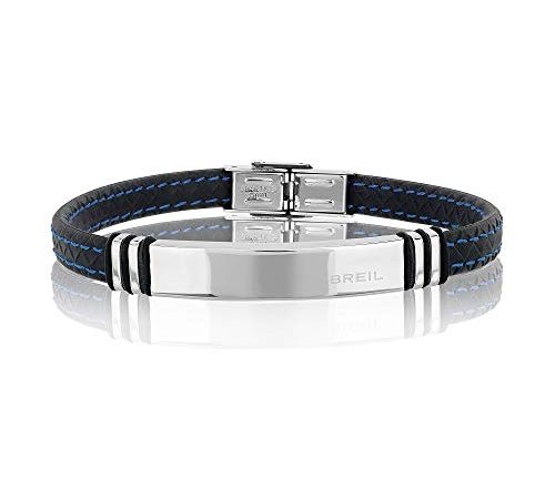 Gioiello BREIL collezione SAVAGE, BRACCIALE da UOMO in ACCIAIO E SILICONE misura 22CM - TJ1974