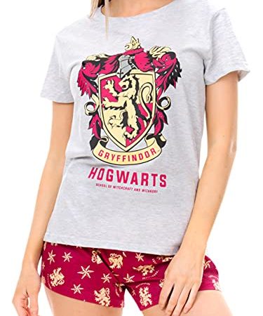 HARRY POTTER Pigiama per Donna Hogwarts Grigio Small