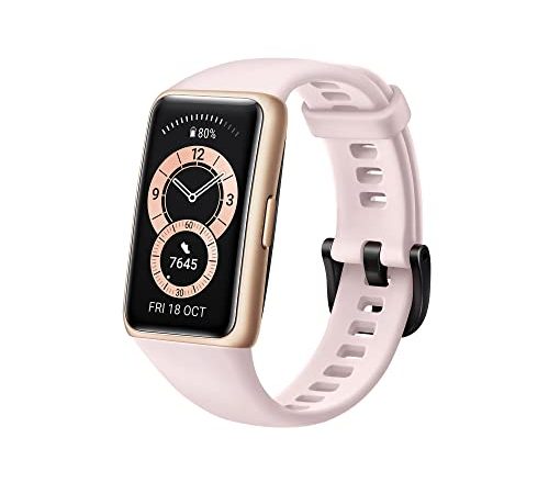 HUAWEI Band 6 Smart Band Fitness Tracker, Touchscreen AMOLED 1.47” a colori, Monitoraggio Battito Cardiaco, Sonno, Saturazione dell`Ossigeno, Resistente all’Acqua, Sakura Pink