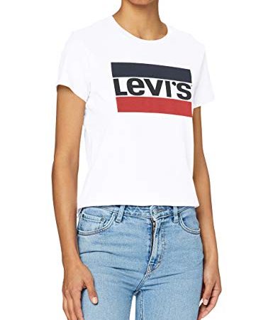 Levi's The Perfect Tee Sportswear Logo White G T-Shirt, M Donna