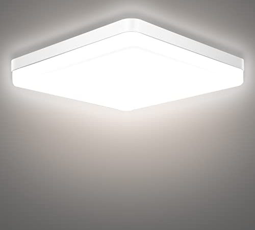 Plafoniera Led Soffitto Quadrata,Ouyulong 36W Plafoniere Led Impermeabile IP54, 4350LM 4000K Bianco Naturale lampade da soffitto Utilizzata In Bagno Cucina Soggiorno Camera Corridoio Balcone