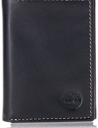 Timberland Nero Trifold Portafoglio in pelle da uomo D01388/08