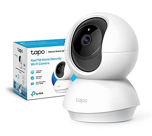 TP-Link Telecamera Wi-Fi Interno, Videocamera sorveglianza 1080P, Visione Notturna, Audio Bidirezionale, Notifiche in tempo reale del sensore di movimento(Tapo C200)