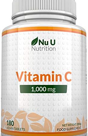 Vitamina C 1000 mg | 180 compresse (Fornitura Per 6 Mesi) | Integratori alimentari Nu U Nutrition