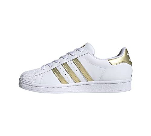 adidas Superstar W, Scarpe da Ginnastica Donna, Ftwr White/Gold Met./Ftwr White, 39 1/3 EU