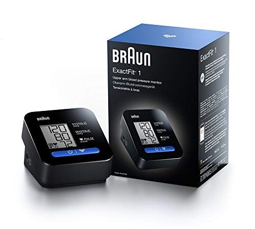 Braun ExactFit 1 Misuratore della Pressione Sanguigna per Braccio Superiore, Clinicamente Accurato, Funzionamento con un Solo Pulsante, Display Grande, Bracciale Universale, BUA5000EUV1AM