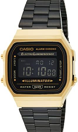 Casio Orologio Digitale Quarzo Unisex con Cinturino in Acciaio Inox A168WEGB-1BEF