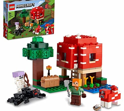 LEGO 21179 Minecraft La Casa dei Funghi, Giocattoli per Bambini di 8+ Anni, Idea Regalo con il Personaggio di Alex