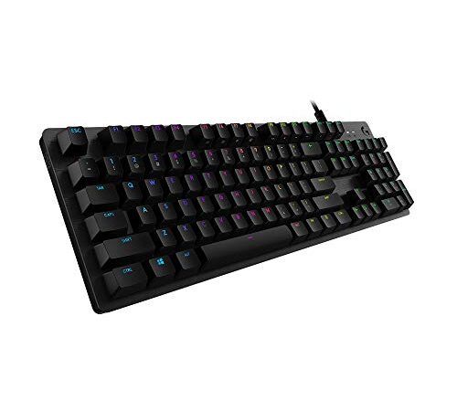 Logitech G512 Tastiera Gaming Meccanica, RGB LIGHTSYNC, Tasti Retroilluminati, GX Brown Tactile Switch, Telaio in alluminio spazzolato, Tasti Personalizzabili, USB, QWERTY Layout Italiano, Nero