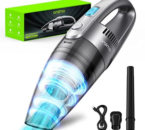 Oraimo Aspirabriciole, 3 in 1 Aspirabriciole Senza Fili (Secco, 75W, 630g Ultraleggero), Aspirapolvere Auto per Auto, Casa, Cucina, Peli Di Animali