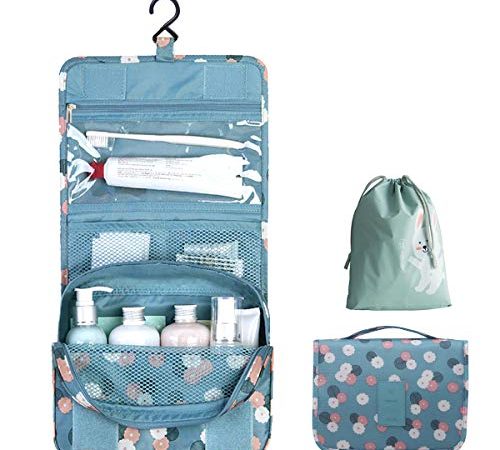 OrgaWise Borsa da toilette da viaggio Borsa da viaggio pensata da viaggio Borsa cosmetica da donna per trucco da donna con borsa con coulisse impermeabile