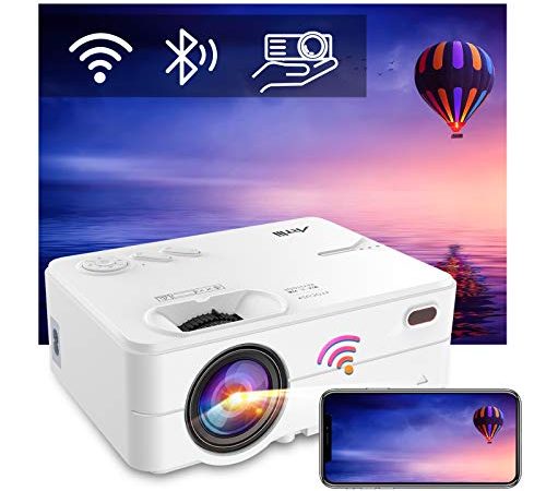 Proiettore Wifi Bluetooth, Artlii Enjoy2 Videoproiettore Full Hd Supporta 1080p, Mini Portatile Per Cellulare Home Theater per iOS, Android, TV Stick