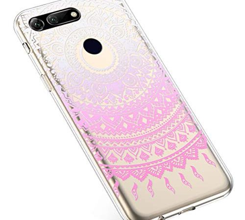 Uposao Compatibile con Huawei Honor View 20 Custodia Silicone Morbido Ultra Sottile Slim TPU Flessibile Case Gomma Cassa Antiurto Bumper Protettiva Cover per Huawei Honor View 20,Modello Rosa