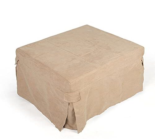 Dmail - Pouf Letto Singolo richiudibile con Ruote, Materasso in Schiuma, Poltrona Letto Singolo con Fodera Lavabile a Mano, Chiuso 75 x 40 x 63 cm. Aperto 75 x 30 x 195 cm.