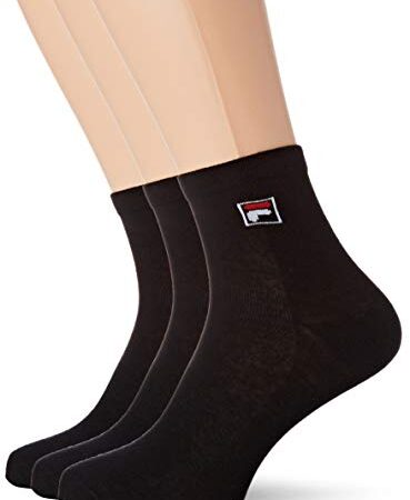 Fila Calze Sportive per Uomo, Nero, 43/46 (pacco da 6)