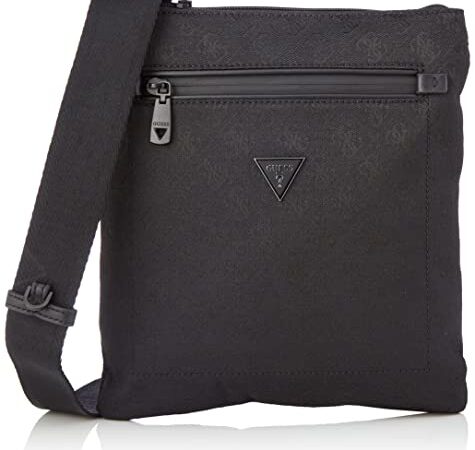 Guess VEZZOLA JCQRD MLTFNCTNL XBODY, Borsa Uomo, Black, Taglia Unica