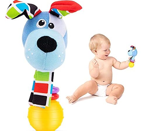 LUDAZON® Sonaglio Neonato Montessori, Sviluppa Le capacità Motorie e Sensoriali, Giochi Neonato 0-3 4 5 6 7 8 9 10 11 12 Mesi, Maracas per Bambini, Ideale per Regali Nascita Maschio Femmina