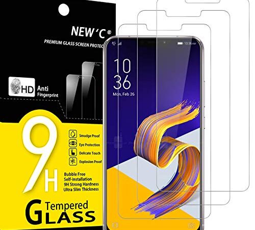 NEW'C 3 Pezzi, Vetro Temperato Compatibile con ASUS Zenfone 5 ZE620KL, Pellicola Prottetiva Anti Graffio, Anti-Impronte, Durezza 9H, 0,33mm Ultra Trasparente, Ultra Resistente