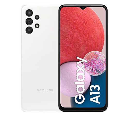 Samsung Galaxy A13 Smartphone Android, Processore Dual + Exa Core, Display Infinity-V da 6.6¹, Android 12, 3GB RAM, 32GB di Memoria interna espandibile² Batteria 5.000 mAh³, White Versione italiana