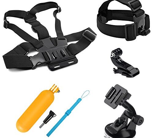 SHOOT 7-in-1 Accessori Kit di per GoPro Hero 8 Hero 7 Nero Argento Bianca/6/5/4/3+/3/HERO(2018)/Fusion DBPOWER Apeman Campark WiMiUS YI CAMKONG e altre Fotocamere Sport Cam Accessori