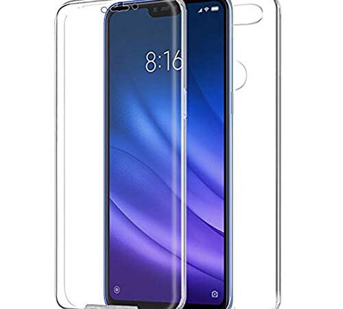 TBOC Cover per Xiaomi Mi 8 Lite - Mi8 Lite [6.26"]- Custodia [Trasparente] Completa Copertura Integrale [Silicone TPU] Protezione Totale [360 Gradi] Full Body Anteriore Posteriore Sottile Resistente