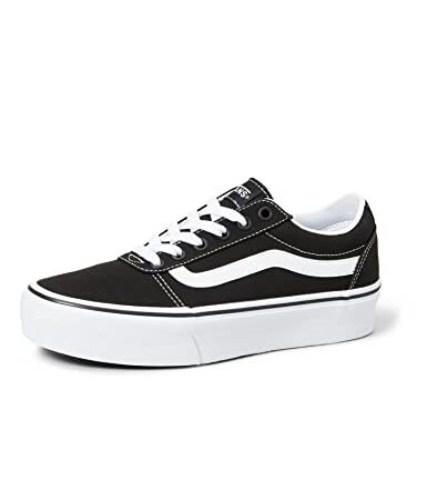 Vans Ward Platform, Sneaker Donna, Nero/Bianco (Canvas Black/White), 39 EU