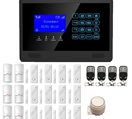 ANTIFURTO ALLARME CASA TOUCH SCREEN WIFI + COMBINATORE GSM E GESTIONE DA APP (Kit WiFi + GSM FP-M2WBX - XXL)